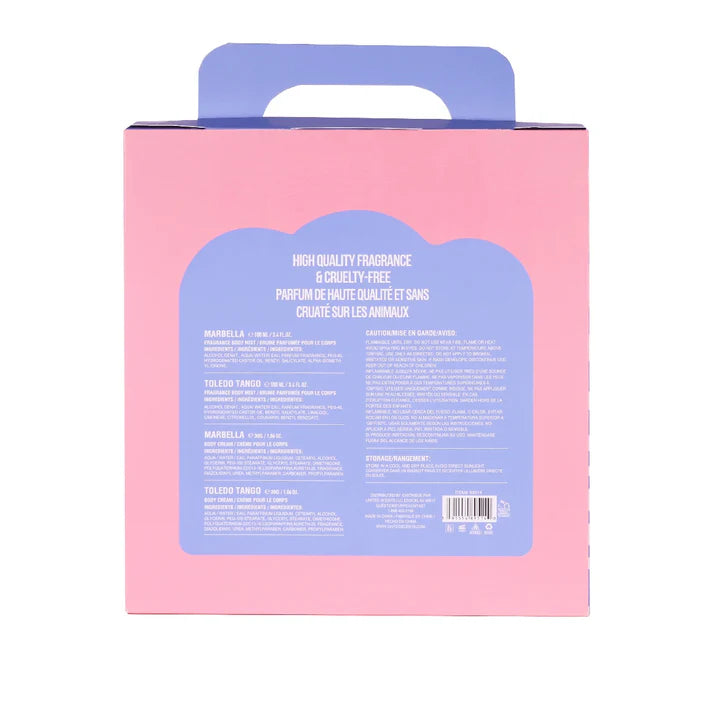 Set de regalo de bruma corporal y crema Marbella, Toledo Tango