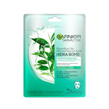 Mascarilla Garnier En Tela Matificante Té Verde X 28 Gr