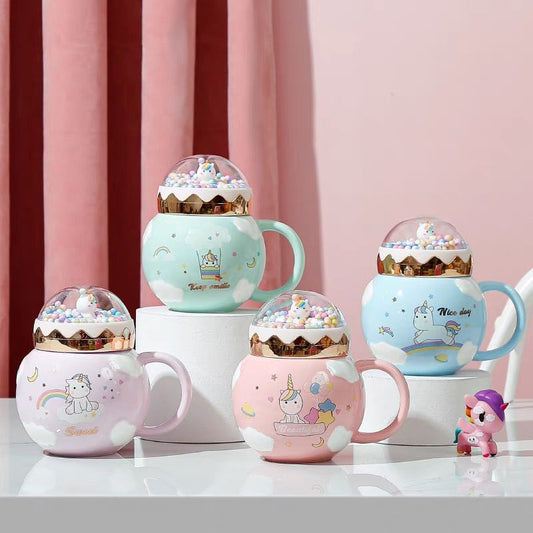 Taza unicornio con tapa