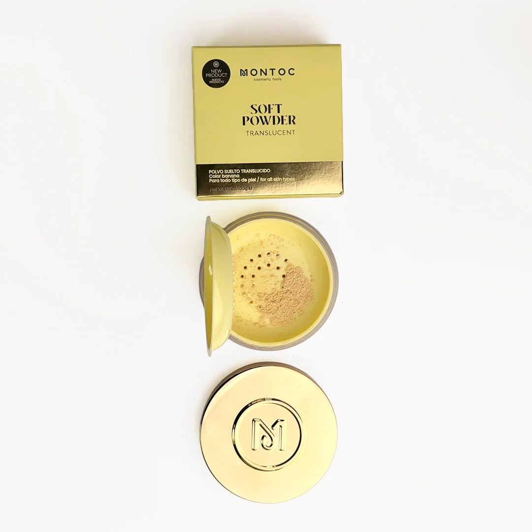Polvo Suelto Traslucido Soft Powder banana 10G Nueva Presentación Montoc